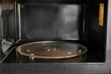 Modern empty microwave oven, closeupの写真素材