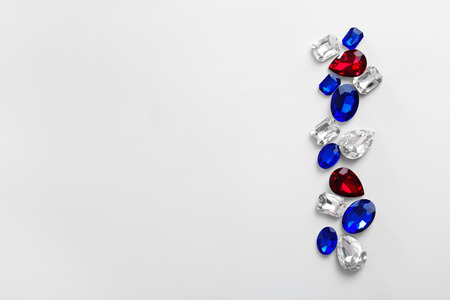 Precious jewels on white backgroundの写真素材