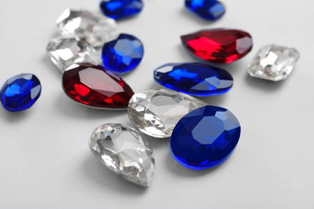 Precious jewels on white backgroundの写真素材