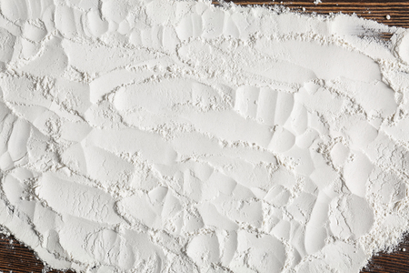 White wheat flour on tableの写真素材
