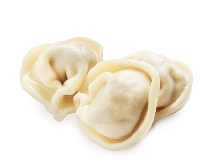 Tasty dumplings on white backgroundの写真素材
