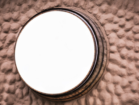 Blank advertisement board on wall of building outdoorsの写真素材