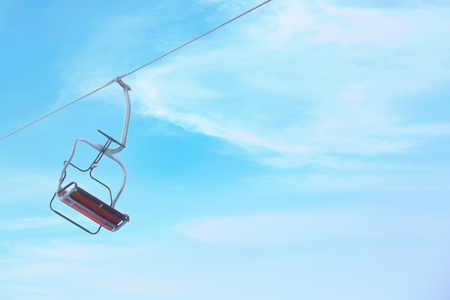 Ski lift at mountain resortの写真素材