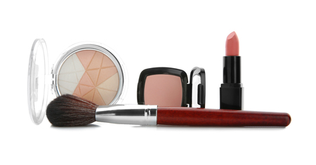 Decorative cosmetics on white backgroundの写真素材
