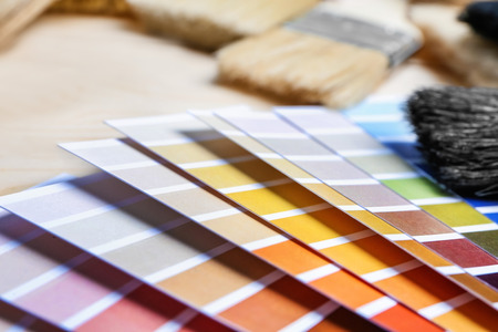 Paint color samples, closeup