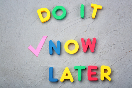 Words composed from letters on textured background. Time management conceptの写真素材