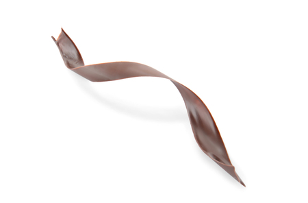 Delicious chocolate shaving on white backgroundの写真素材