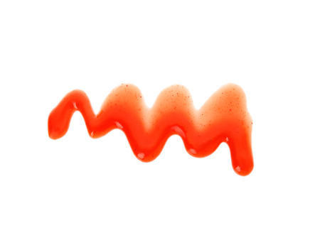 Red sauce on white backgroundの写真素材