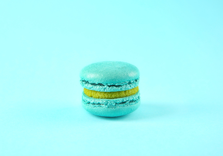 Delicious macaron on color backgroundの写真素材