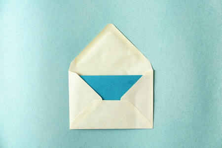 Paper envelope on color backgroundの写真素材