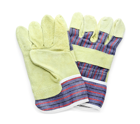Gloves for gardening on white background
