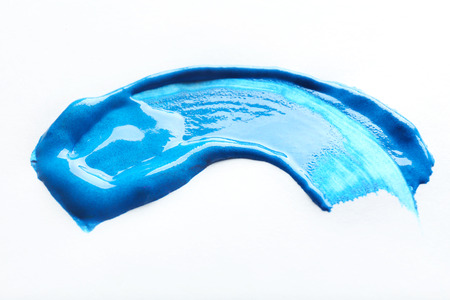 Oily paint brushstroke, isolated on whiteの写真素材