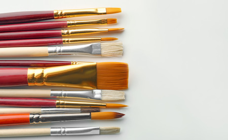Paint brushes, isolated on whiteの写真素材