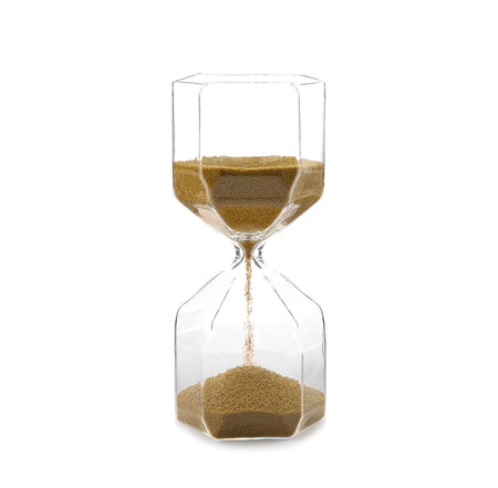 Hourglass on white background. Time management concept