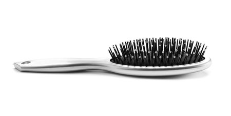 Hairbrush on white backgroundの写真素材
