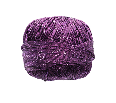 Ball of knitting thread on white background