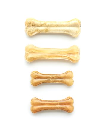 Chew bones for dog on white background