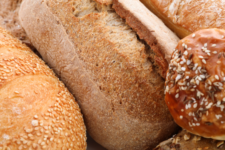 Variety of fresh tasty bread, closeupの写真素材