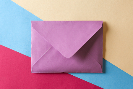Mail envelope on color backgroundの写真素材