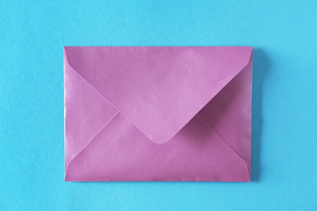 Mail envelope on color backgroundの写真素材