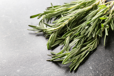 Fresh rosemary on table, closeupの写真素材