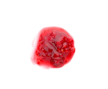 Sweet raspberry jam on white backgroundの写真素材