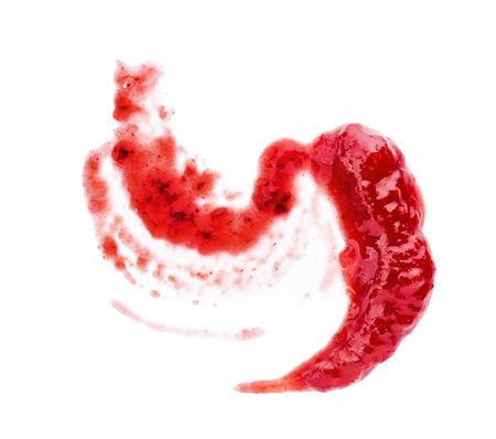 Sweet raspberry jam on white backgroundの写真素材