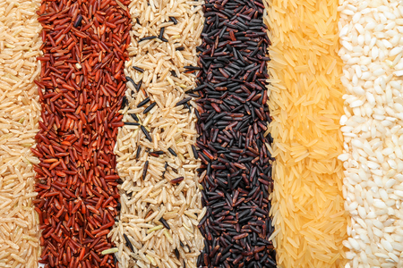 Different types of rice as backgroundの写真素材