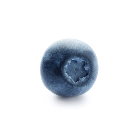 Ripe blueberry on white backgroundの写真素材