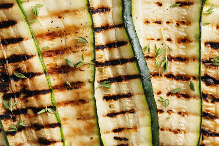 Tasty grilled zucchini, closeupの写真素材
