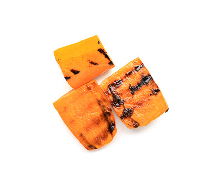 Tasty grilled carrot on white backgroundの写真素材