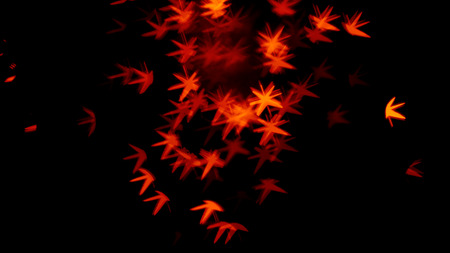 Blurred view of beautiful lights on dark backgroundの写真素材