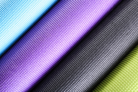 Different colorful yoga matsの写真素材