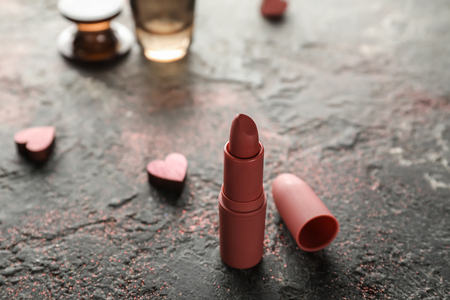 Color lipstick on grunge backgroundの写真素材