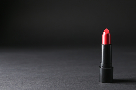 Bright lipstick on black backgroundの写真素材