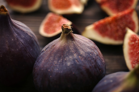 Fresh ripe figs on table, closeupの写真素材