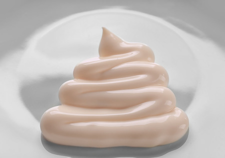 Sample of body cream on white backgroundの写真素材