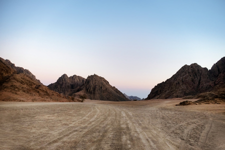 Beautiful view of mountains in desertの写真素材