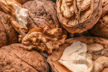 Tasty walnuts, closeupの写真素材