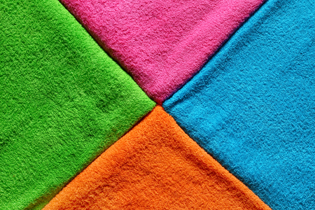 Color terry towels as background, closeupの写真素材