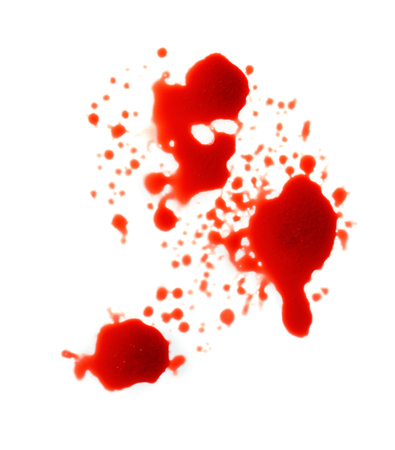 Blood splashes on white background