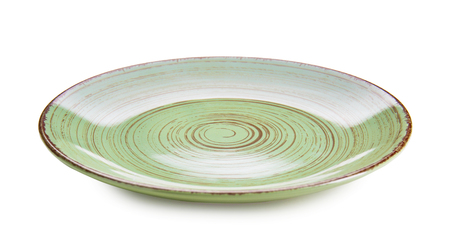 Clean empty plate on white backgroundの写真素材
