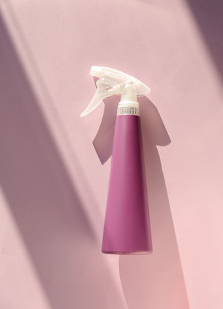 Bottle of detergent on color backgroundの写真素材