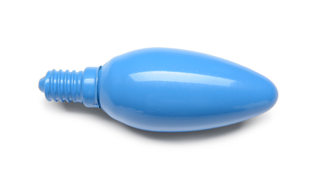 Painted light bulb on white backgroundの写真素材