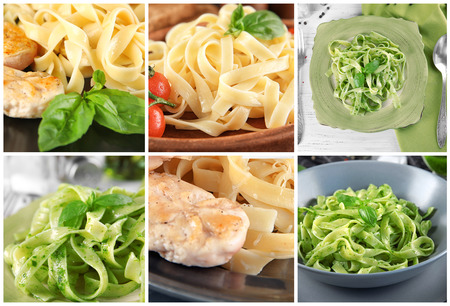 Set with served delicious pasta. Homemade recipeの写真素材