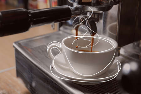 Coffee machine making tasty coffee