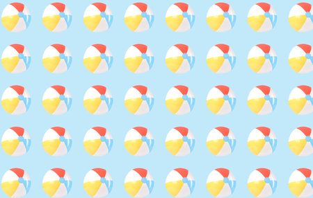 Many inflatable balls on color background