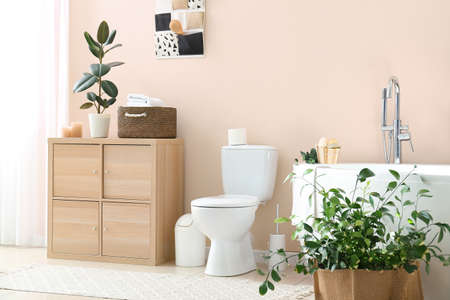 Interior of clean modern bathroom