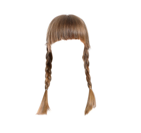 Fashionable child's hairstyle for designers isolated on whiteの写真素材