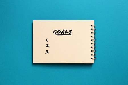 Notebook with empty to-do list for 2021 year on color backgroundの写真素材